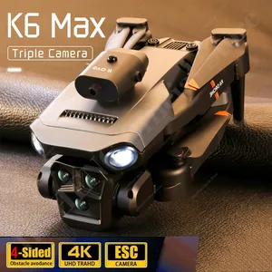새로운 K6 맥스 드론 8K 전문 트리플 카메라 광각 광학 흐름 4 방향 장애물 회피 쿼드콥터