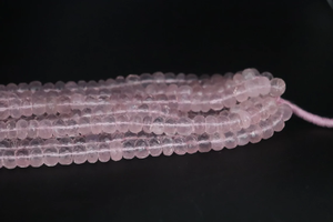 Perles Rondelle à facettes en quartz rose de qualité AAA 8 mm 10 pouces brin de perles de quartz rose pour la fabrication de bijoux - Product Image 3