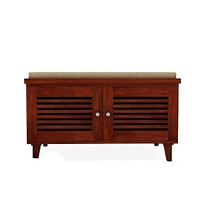 Zapatero de madera Sheesham, armarios, mesa de almacenamiento de zapatos, banco de asiento, muebles para el hogar, acabado de caoba, marrón - Product Image 1