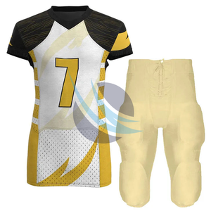 2025 maillot de football américain personnalisé respirant et entièrement imprimé avec pantalon à taille élastique manches courtes grande taille disponible - Product Image 6