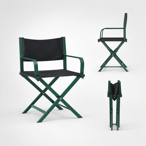 Chaise de juge de tennis, chaise pliante en aluminium avec siège en maille résistant aux intempéries, verte, pour terrains de padel, mobilier de tournoi pour clubs - Product Image 2
