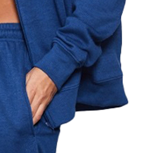 Survêtements décontractés bleus personnalisés pour hommes et femmes survêtements en polaire imprimés avec capuche et ceinture à l'intérieur pour les listes d'hiver - Product Image 6