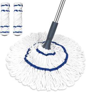 Plastic Pole Rectangle <b>Head</b> Floor <b>Mop</b> with Self-Wringer Eco-friendly Design for Home Hotel & Restaurant Use - Product Image 5