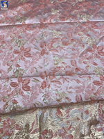 YX1236 Vente en gros de tous types de tissus brodés de luxe, polyester, tissu brodé 3D gaufré, fil teint en or, pour vêtements