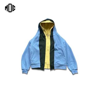 OEM Sweats à capuche zippés surdimensionnés avec logo personnalisé Double 3 Triple couche Sweat à capuche zippé pour hommes en coton lourd sweat à capuche surdimensionné 3 zippés 100% coton - Product Image 1