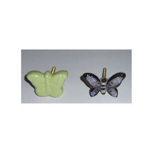 2025 <b>Set</b> of Two New Arrival Butter Fly Shape Ceramic Knobs Highest Quality Window <b>Door</b> Pull Knob & <b>Handle</b> for Farmhouse Decor - Product Image 1
