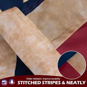 Bandera Americana Vintage de 3x5 Pies, Bordada, de Algodón Teñido con Té, Impermeable, con Asta de Aluminio Resistente para Uso en Exteriores - Product Image 4