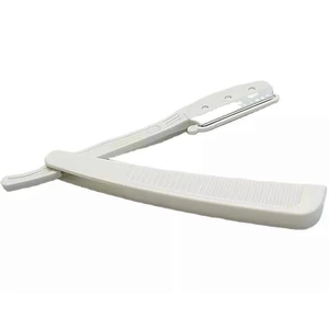 Navaja de Afeitar Desechable de Una Sola Hoja para Hombre, con Mango y Cuchilla de Acero Inoxidable de Punta Curva de Alta Calidad, para Salón de Belleza y Barbería - Product Image 1
