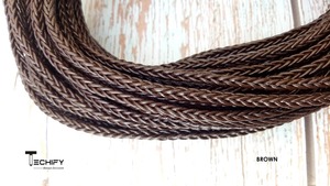 100% véritables cordons en cuir naturel cordon en cuir tressé artisanal pour collier Bracelet cordon en cuir tressé carré fait à la main - Product Image 2