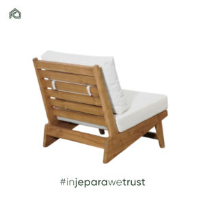 Canapé de jardin moderne à une place, en teck, pour intérieur/extérieur, avec coussin résistant à l'eau, pour hôtels et maisons - Product Image 5