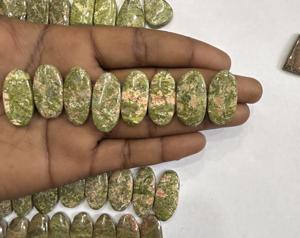 Pendiente colgante de cabujón de Unakite Natural hecho a mano, par de formas mixtas, piedras preciosas sueltas, fabricación de joyas, piedra preciosa de Unakite - Product Image 1