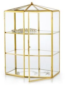 Natural Brass Finished Metal and Glass Almirah for Jewelry in Home Events Malls Shop for Display Usage in Good Prices - Product Image 6