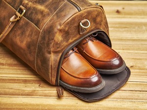 Bolsa de Viaje de Cuero Genuino Crazy Horse, Gran Capacidad, Estilo Vintage con Cierre de Cremallera, Impermeable para Viajes de una Semana al Aire Libre - Product Image 2