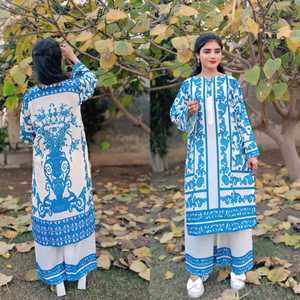 Haute qualité hiver femmes Shalwar Kameez costumes numérique imprimé Lénine/Grip trucs lin matériel fête grand rapport qualité-prix - Product Image 5