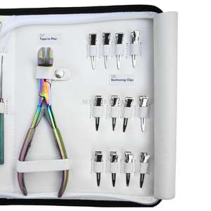 Kit d'outils pour extensions capillaires de salon : pinces pour extensions à bandes, outils de micro-crimpage/d'enlèvement, aiguille à boucle, aiguilles à coudre, pince de sectionnement - Product Image 4