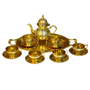 Service à thé Art Déco créatif en laiton de qualité supérieure pour mariages, cadeaux domestiques et articles d'artisanat pour la cuisine - Product Image 1