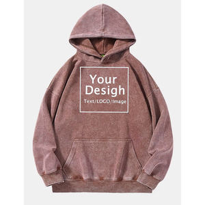 Pull Vintage Acid Wash Hoodie Athletic Mid weight Fleece Sweatshirt Streetwear Hoodie - Product Image 5