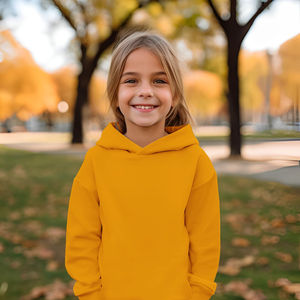 Conjunto de ropa para niños Conjunto de chándal de 2 piezas Conjunto de chándal de lana de color sólido Sudadera con capucha Niños Jogging Pullover Chándal - Product Image 3