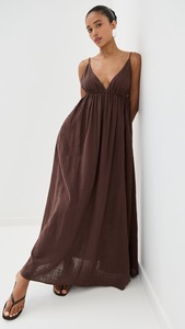 2025 vente chaude Boho longue coupe ample bordeaux dos nu plage Maxi robe avec Sexy ample longue col en v dames Maxi robe - Product Image 4