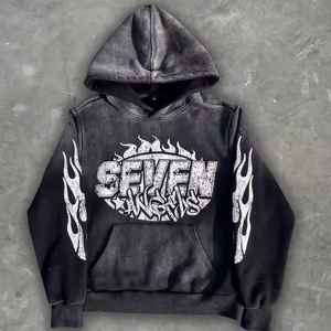 เสื้อสวมหัวผ้าฝ้ายหนา500 GSM เสื้อมีฮู้ดผ้าฟลีซโอเวอร์ไซส์ผ้าฟลีซคลุมไหล่ตก - Product Image 4