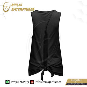 เสื้อกล้ามออกกำลังกายแบบเปิดหลังสุดเซ็กซี่สำหรับผู้หญิงเสื้อกล้ามออกกำลังกายเสื้อกล้ามระบายอากาศได้ดีผ้าถักมีดีไซน์ผูก - Product Image 6