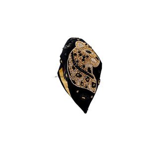 Diadema Turbante con Cuentas Hecha a Mano, Bordado, Material de Crepé/Terciopelo Puro, Accesorio para el Cabello de Mujer a la Moda - Product Image 4