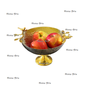 Bol de fruits de forme ronde de la meilleure qualité fait à la main couleur or bol de service de fruits en laiton pour accessoires de cuisine - Product Image 5