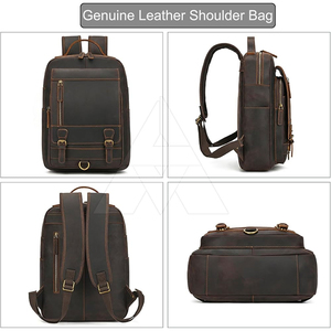 Sac à dos en cuir véritable de qualité supérieure, personnalisé, pour voyage, affaires, ordinateur portable, sac de voyage de luxe pour hommes, sacs à dos en cuir. - Product Image 2