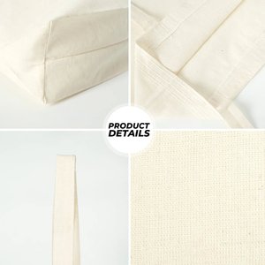 Sac fourre-tout en coton durable et écologique 14 x 16 x 4 (35 x 40 x 10 cm) avec soufflet pour la publicité alimentaire, l'usage quotidien et le transfert thermique - Product Image 6