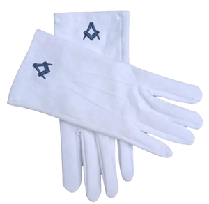 Guantes de caballero templario masón personalizados piel de cordero blanca con signo PLUS Regalia masónica aplicable al aire libre - Product Image 5