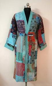 Patchwork Handmade Kantha Coat Kantha Quilted <b>Jacket</b>, Kantha Quilt Women Wear Bath Robe Comfortable for Winter Wear Women <b>Kimono</b> - Product Image 6