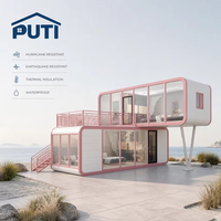 Cabane Apple rose de 40 pieds, 26 m², maison préfabriquée, studio TikTok, pour créateurs de contenu, idéale pour les resorts