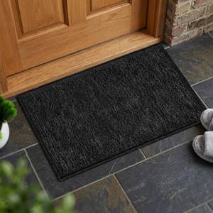 Tapis de porte rectangulaire gris moderne en polypropylène, antidérapant, lavable, séchage rapide, 40x60 cm, tissé pour l'entrée de la maison - Product Image 3