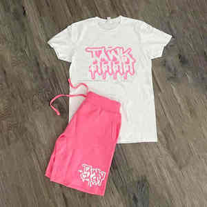 Vêtements de sport d'été avec logo personnalisé pour hommes, survêtement, ensemble de tenues et shorts deux pièces en coton décontractés pour hommes - Product Image 3