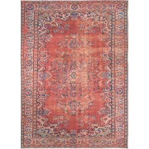 Alfombras de Lana Anudadas a Mano de Gran Tamaño, Diseño de Medallón Rojo y Naranja, para Sala de Estar o Pasillo - Pae-2665 - Product Image 1