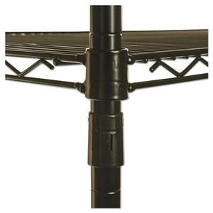 Alera ALESW504824BL Kit d'étagères métalliques réglables à quatre niveaux 48 po. X 24 pouces X 72 In. Certifié NSF, couleur noire industrielle - Product Image 5