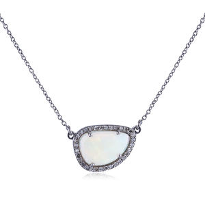 Olid-collar de diamantes de ópalo natural, joyería de alta calidad de 925 S, nuevo diseño - Product Image 1