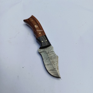 Nuevo cuchillo desollador de caza de acero de Damasco de alta calidad personalizado, cuchillo desollador de hoja fija, incluye Funda de cuero de primera calidad - Product Image 2