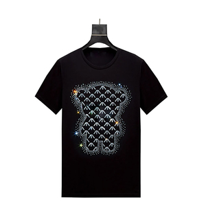 Camiseta de manga corta de verano con diamantes de imitación para hombre, camiseta de alta calidad de secado rápido, venta al por mayor, camiseta con diamantes de imitación - Product Image 1