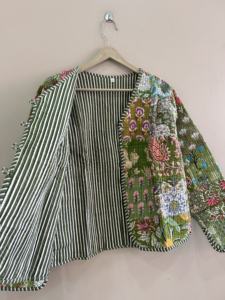 Chaqueta Reversible Acolchada de Algodón con Patchwork Tradicional para Mujer - Product Image 3