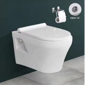 2022, superventas, diseño moderno, WC de cerámica europeo, inodoro montado en la pared, tanque oculto sin montura blanco, baño de trampa P de doble descarga - Product Image 4
