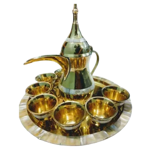 Service à thé vintage en laiton pur avec gravure, peinture noire et finition polie pour la maison et la cuisine des restaurants, ensemble à café en métal - Product Image 3