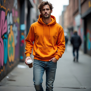 Sweat-shirt en jean déchiré avec logo brodé personnalisé Stonewash Sweat à capuche surdimensionné délavé à l'acide à l'ourlet brut vieilli - Product Image 2