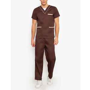 Ventes en gros de tenues médicales personnalisées pour hommes et femmes, uniformes d'infirmière à manches courtes avec pantalon de jogging, costume de médecin d'hôpital - Product Image 1