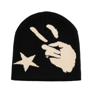Bonnet Skully d'hiver avec logo personnalisé Bonnet en tricot élégant avec design jacquard pour hommes, femmes et enfants pour le voyage - Product Image 3