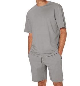Ensemble de 2 pièces de t-shirts d'été pour hommes-Ensemble de vêtements de sport pour hommes-Fitness-Ensemble de shorts deux pièces à manches courtes imprimés de marque personnalisée - Product Image 3