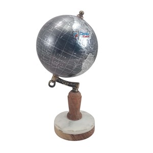 ลูกโลกทองเหลืองโบราณตกแต่งโลกโบราณสำหรับบ้านสำนักงานฐานไม้และหินอ่อนผลิตภัณฑ์ตกแต่งบ้าน - Product Image 1