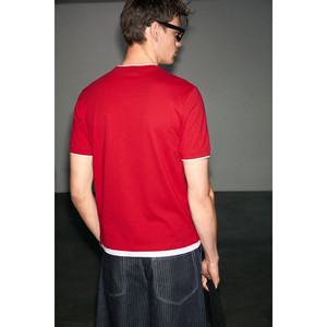 GRIMELANGE SALUR Men's 100% Organic Cotton <b>T</b>-<b>Shirt</b> with Contrast Trim & for <b>World</b> <b>Cup</b> Print - Product Image 4