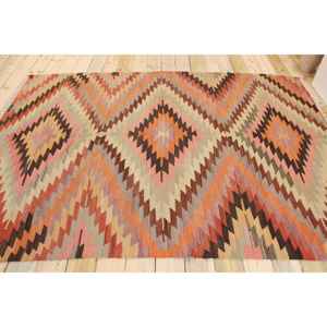 Tapis vintage 5,9x8,4 pieds, tapis turc, tapis persan orange en laine - Product Image 2