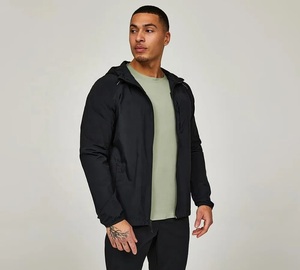 <b>Packable</b> Running Men Vertical Frnont Pocket <b>Jacket</b> Windproof Waterproof Hooded Zip-Up Lightweight Sporty <b>Jacket</b> For Jogging - Product Image 4
